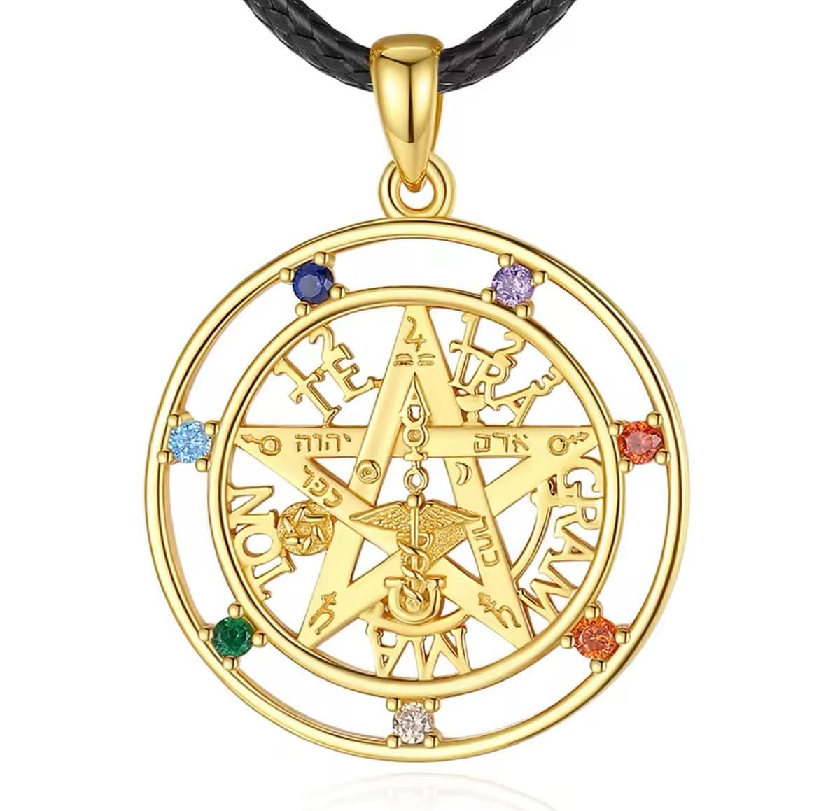 Talismán Tetragramatón en plata 925 con baño de oro 18K